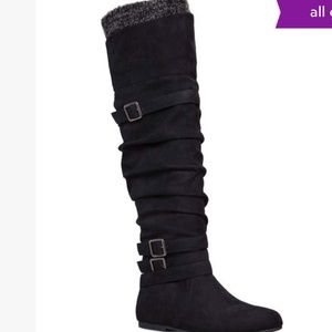 ShoeDazzle | Black Hattie Wide-Calf Boot - Womens Size 9 (Run Small) - NEW